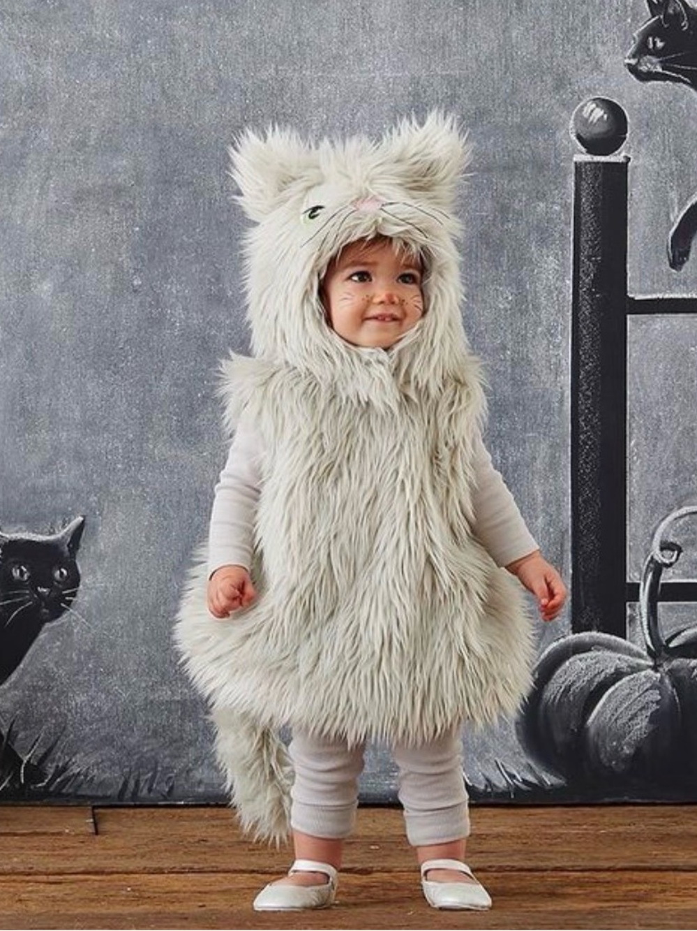 Pottery Barn Kids gray kitty cat Halloween costume two piece size 2T-3T